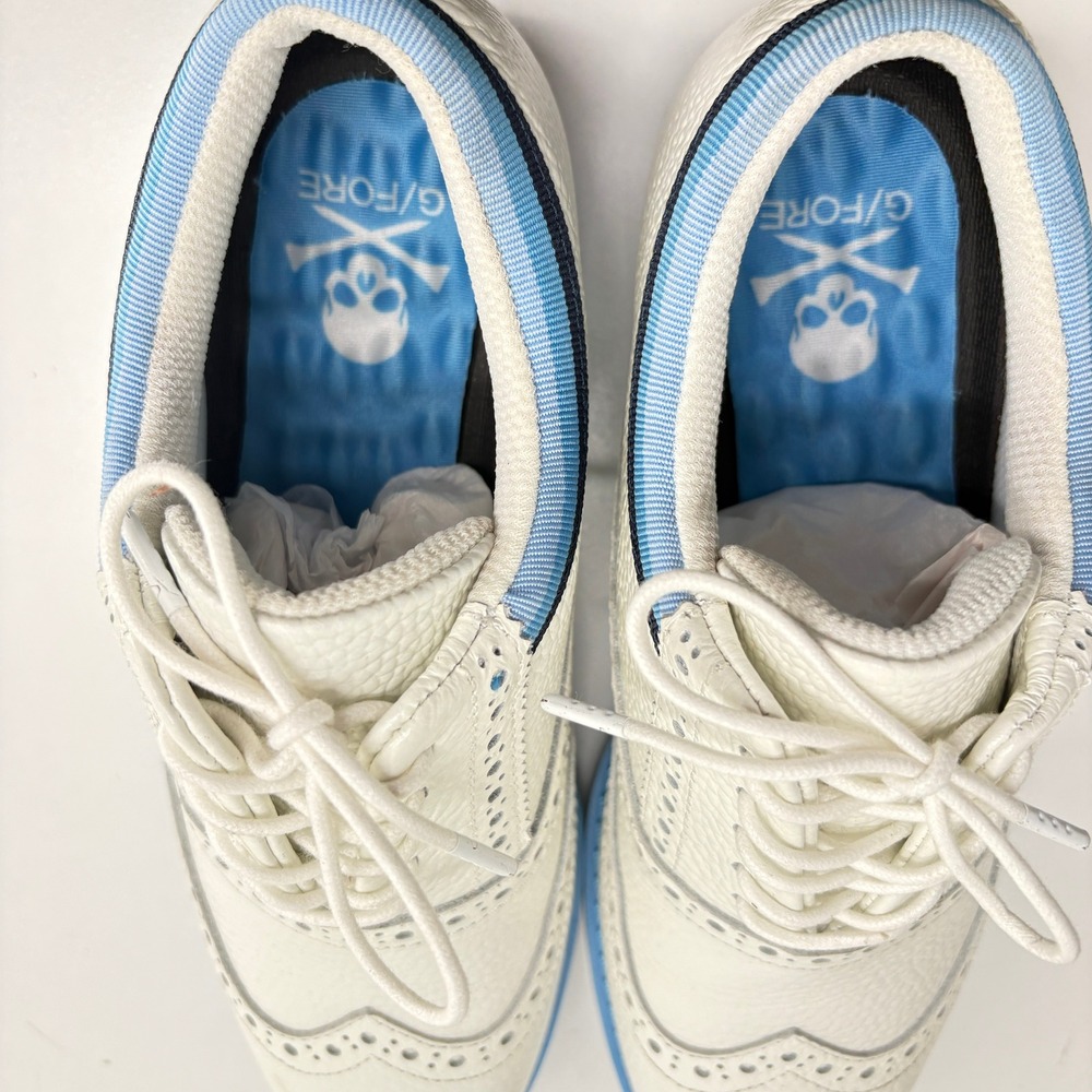 G/FORE Gallivanter Womens Golf Shoes White Blue Leather Wingtip G4LS21EF08 7.5 - Picture 8 of 13
